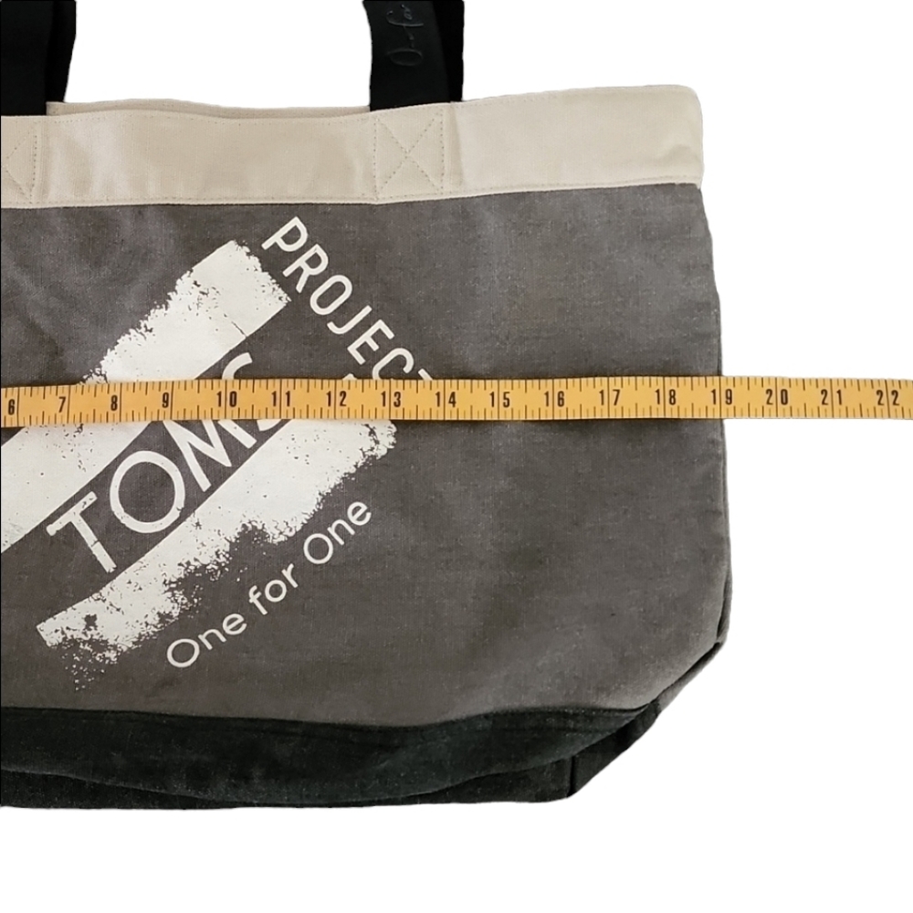 TOMS Shoes Oversized Canvas Bag Cotton Tote Shoulder Purse Gym Travel School - Picture 12 of 16